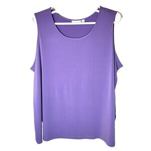 Susan Graver Lavender Liquid Knit Sleeveless Stretch Top Size 3X Business